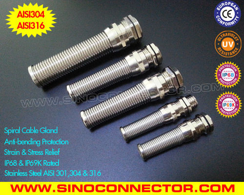 China 304 or 316 Stainless Steel Cable Glands (IP68 / IP69K) with Stainless Steel Protection supplier