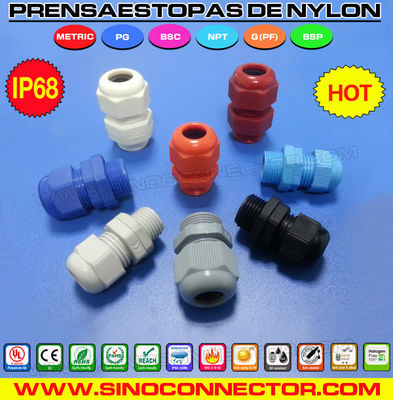 Nylon Plastic Cable Glands IP68 with BSC &amp; BSP Connecting Threads