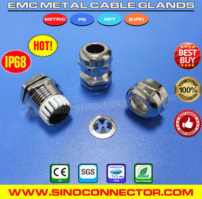China EMV / EMI / EMC Cable Glands (Liquid Tight Cord Grips) Brass IP68 Rating supplier