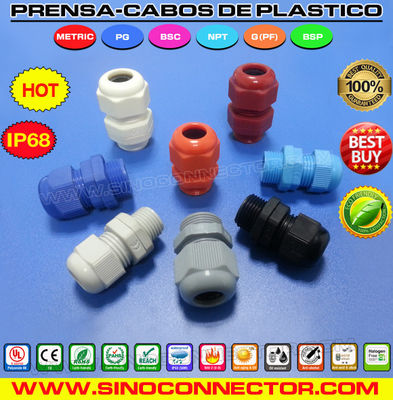 China Prensa-cabos de nylon (poliamida / plástico) com rosca Métrica, rosca PG e rosca NPT supplier