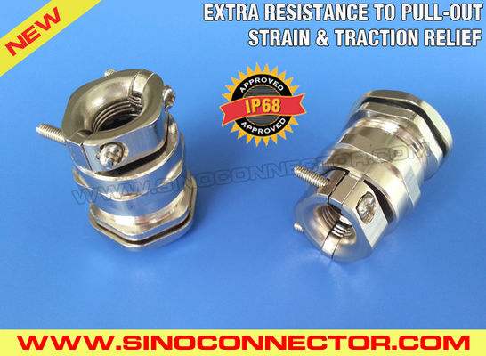 China Nickel-plated Brass Cable Gland with Strain Relief Clamp &amp; Traction Relief Clamp supplier