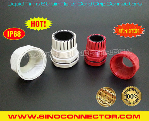 IP68 / IP69K Liquid Tight Strain Relief Cord Grip Connectors / Fittings
