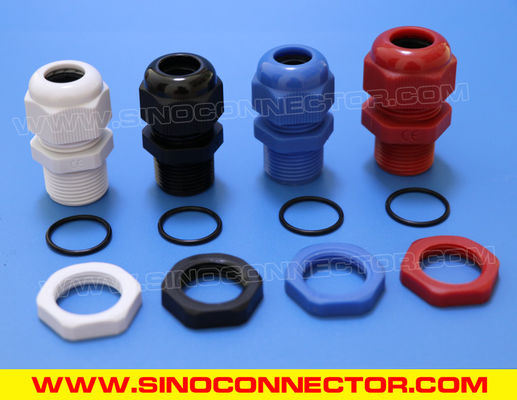 China PG Type Threaded Cable Gland Plastic IP69K / IP68 with Locknut &amp; O-ring supplier