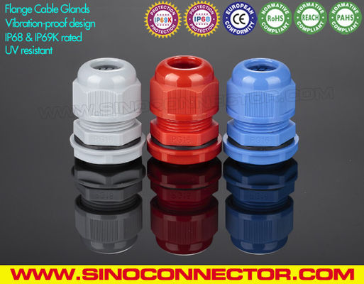 China IP68 Rated Non-metallic Flange Cable Glands (Strain Relief, Cord Grips, Cord Glands) supplier