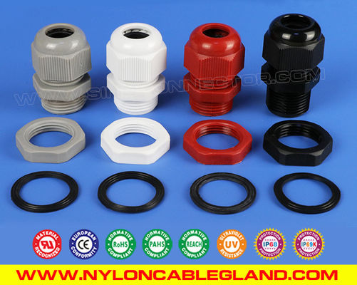 China Cable Gland Joints Polyamide Polymer Waterproof Adjustable IP68 with Flat Washer (Gasket) supplier