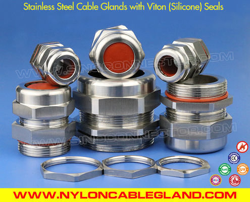 China NPT Type IP68 Waterproof Metallic Stainless Steel Cable Glands with  (Silicone) Seals supplier
