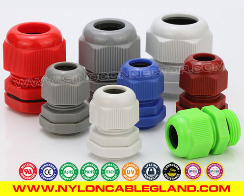 China Nylon Polyamide Plastic Premium Colored Cable Gland IP68 M20 PG13.5 (6-12mm) with Fluoroelastomer Sealing supplier