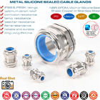 Brass PG Adjustable Cord Glands, Copper IP68 Watertight Cable Glands with Heat Proof Blue Silicone Seals & O-rings