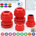 Red Hermetic Electrical Cable Gland Plastic (Nylon or Polyamide) IP68 with BSC Connection Thread