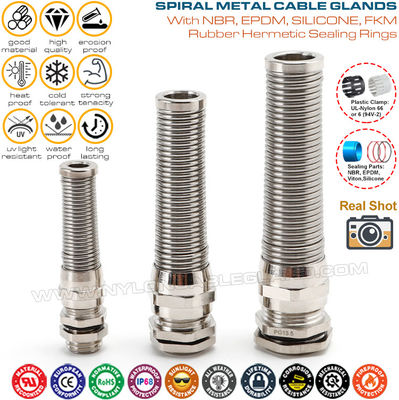 Brass Copper IP68 Cable Glands Metric M12-M30 (Spiral Type) with Anti-twist Protection