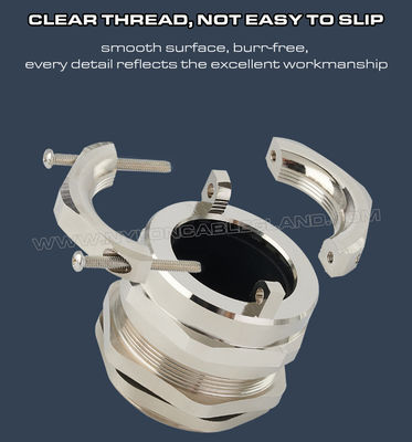 Metal Brass IP68 Watertight Metric Cable Gland M12~M64 with Traction Relief Metal Clamp