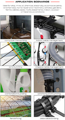 0.30" Width Industrial Zip Ties 10"~20" Lengths, Heavy Duty Black Polyamide Cable Ties with 120lbs for Outdoor