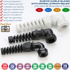 90 Degree Elbow (Right Angle) Plastic PG Flexible Cable Glands with Spiral Cable Protector