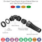 90 Degree Elbow (Right Angle) Plastic PG Flexible Cable Glands with Spiral Cable Protector