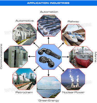 90° Elbow Hermetic Cable Glands, IP68 Waterproof Right Angled Electrical Cable Connector Glands with PG & Metric Threads