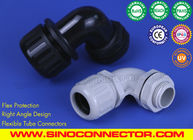 90° Elbow IP68 Waterproof Plastic Flexible Conduit Gland with Metric Thread for AD13-AD48 Corrugated Pipes