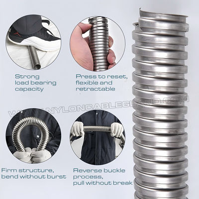 Metal Flexible Corrugated Tubes Ø6mm~Ø100mm, 316 & 304 Stainless Steel Corrugated Pipes Axial Tension 36 kgf~600 kgf for Wire Protection