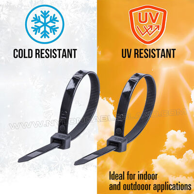 Heavy-duty Nylon (PA) 6.6 Cable Tie 7.6x300mm, Ø8~80mm Adjustable Plastic Zip Tie Wrap (UL94 V-2) with 130lbs/157lbs Strength for Construction