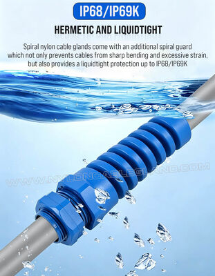 Colored Strain Relief Cable Gland Nylon 6 (Polyamide 6/PA6), PG13.5 (Ø 6-12mm & 5-9mm), IP68 & IP69K, for Cable Identification & Organization