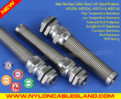 NPT Thread Stainless Steel EMC Cable Glands (Cord Grips) IP68 with Spiral Flex Protector