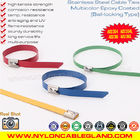 Ball-lock Polyester Coated Steel Cable Ties, 304, 316 Plastic Coated Stainless Self-locking Zip Ties Metallic Tie Straps