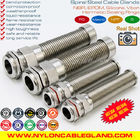 AISI316L, AISI316, AISI304 Stainless Steel Metal PG Flexible Cable Gland (IP68) with Additional Spiral Strain Relief