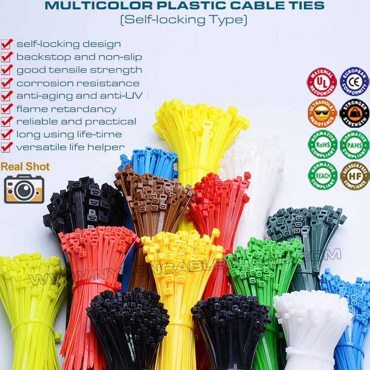 0.19" Width Cable Ties Assorted Sizes (6"~16" Lengths), Premium Plastic Cable Tie Straps with 50lbs for Workshop