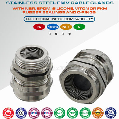 EMC/EMV Cable Glands Stainless Steel SS304, SS316, SS316L for Shielded & Screened Cables