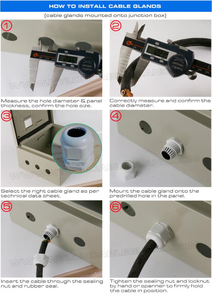 IP68 Water Resistant Plastic EuroTop Cable Glands and IP69K Polymer